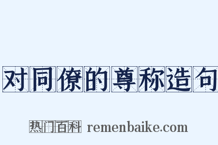 对同僚的尊称造句是什么意思的图片